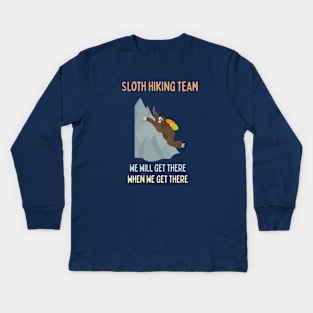 Sloth Hiking Team Kids Long Sleeve T-Shirt